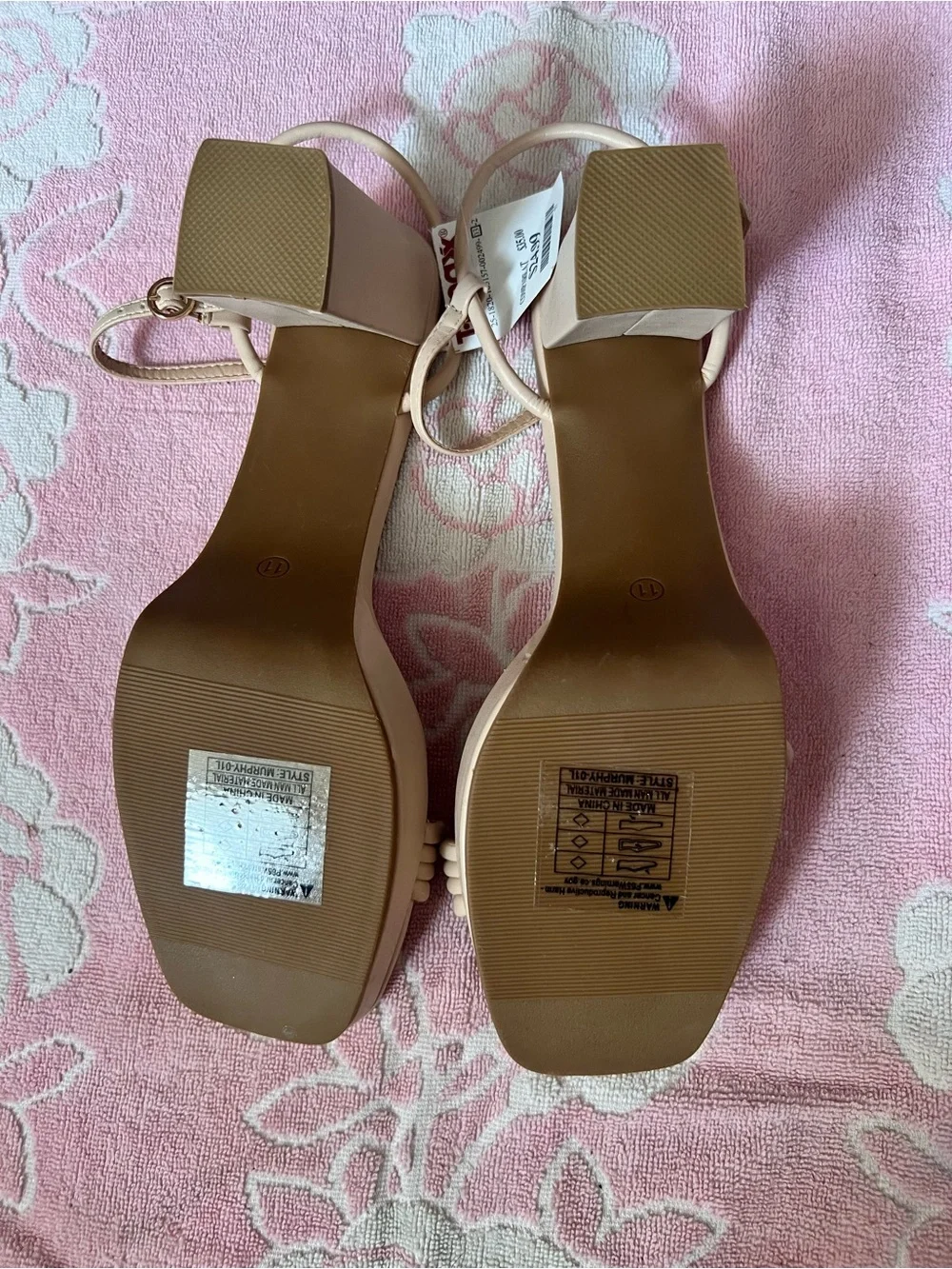 Rampage Strappy Square‑Toe Heels